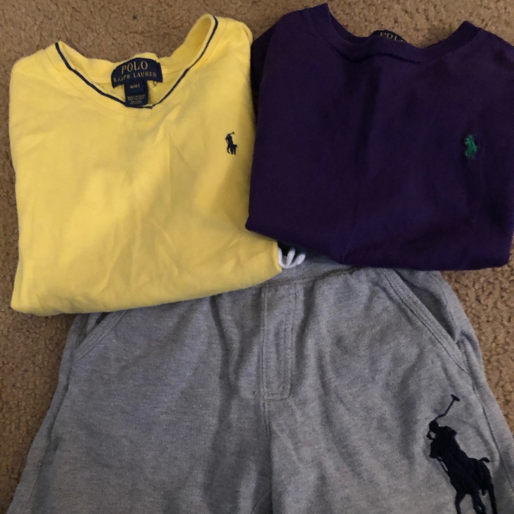 Polo shorts and 2 polo shirts